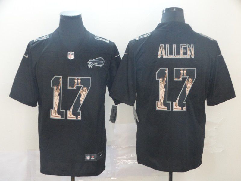 Men Buffalo Bills #17 Allen Black Goddess fashion Edition Nike NFL Jerseys
